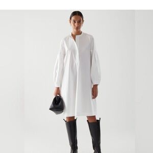 COS white cotton shirt dress